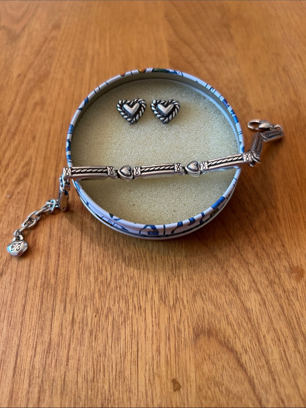Brighton Silver Heart Link Bracelet with Heart Studs - Silver